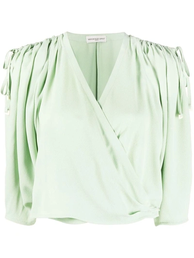 Shop Veronique Leroy Véronique Leroy Gathered Shoulder Crossed Top Clothing In 70 Mint