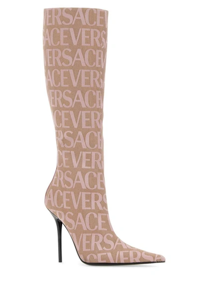 Shop Versace Boots In Printed