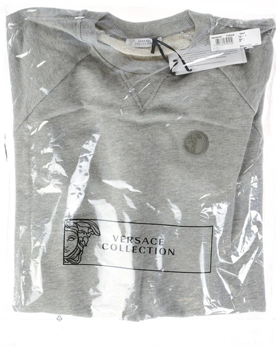 Shop Versace Sweatshirt Hoodie In Grey