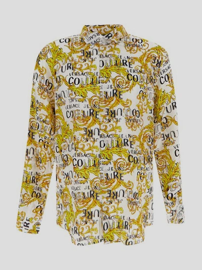 Shop Versace Jeans Couture Shirts In <p> Couture White  Shirt With Long Sleeves