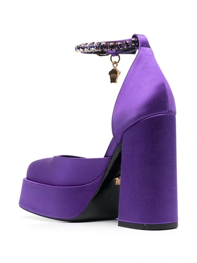Shop Versace Satin Pumps. Shoes In Pink &amp; Purple