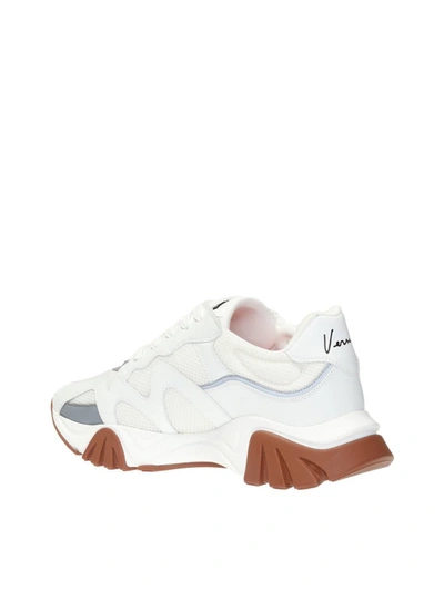 Shop Versace Squalo Signature Sneakers In White