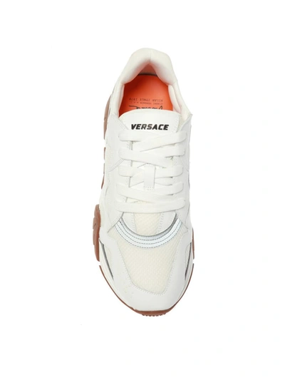 Shop Versace Squalo Signature Sneakers In White