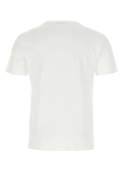 Versace White Crewneck T-shirt With Medusa Embroidery On The Front In Cotton Man In White