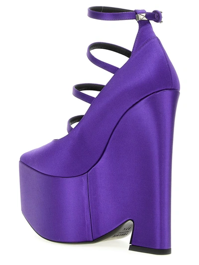 Versace Purple Pointed Toe Pumps In Purple