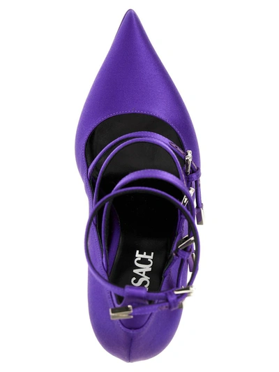 Versace Purple Pointed Toe Pumps In Purple