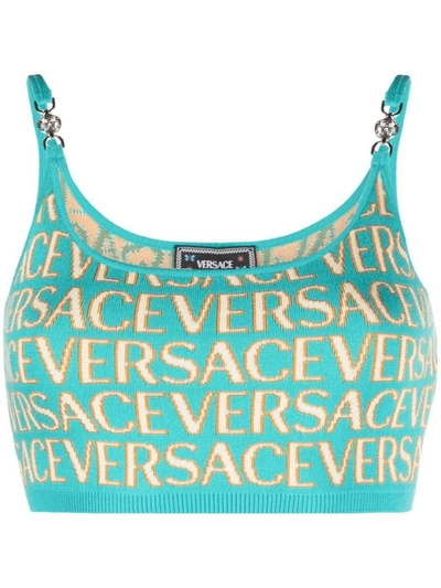 Shop Versace Top Clothing In Green