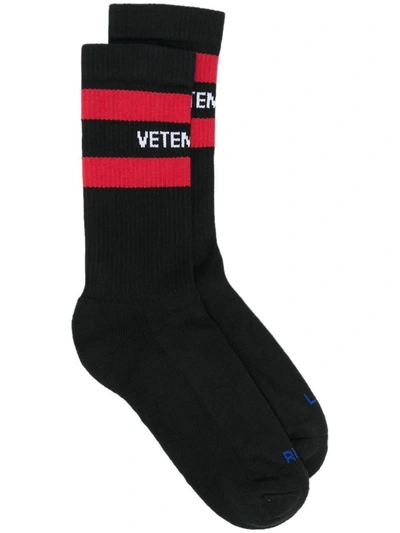 Shop Vetements Cotton Socks In Black