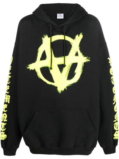 Shop Vetements Double Anarchy Sweatshirt In Black