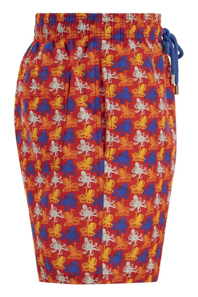 Shop Vilebrequin Micro Poulpes Swimming Shorts In Poppy