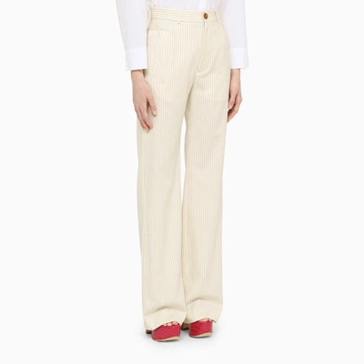Shop Vivienne Westwood Off-white High Waisted Pants