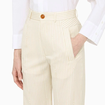 Shop Vivienne Westwood Off-white High Waisted Pants