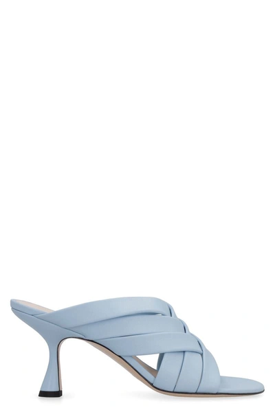 Shop Wandler Louie Leather Mules In Light Blue