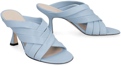 Shop Wandler Louie Leather Mules In Light Blue
