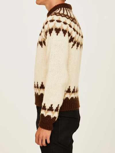 Shop Saint Laurent Wool And Mohair Sweater In Ivory