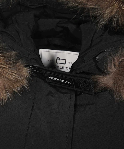 Shop Woolrich Fur Hood Short Parka In Black