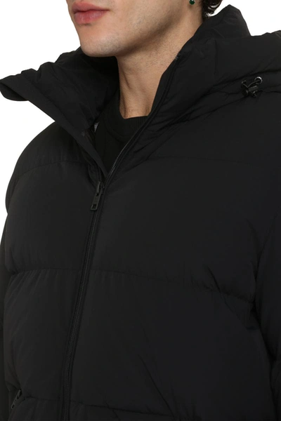 Shop Woolrich Sierra Supreme Hooded Nylon Down Jacket In Black