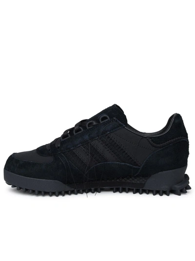 Shop Y-3 Black Suede Blend Marathon Sneakers