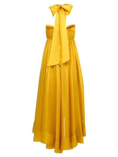 Shop Zimmermann 'devi Halter Maxi' Dress In Yellow