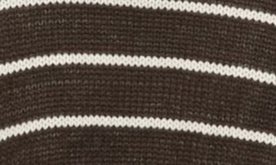 Shop T Tahari Saddle Stripe Long Sleeve Sweater In Olive Green/ Cream