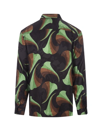 Shop Etro Silk Bowling Shirt With Floral Print In Black