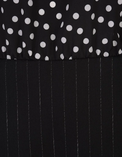 Msgm Hybrid Polka-dot Mini Dress In Black