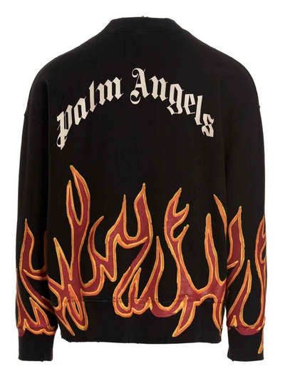 Shop Palm Angels 'gd Graffiti Flames' Sweatshirt