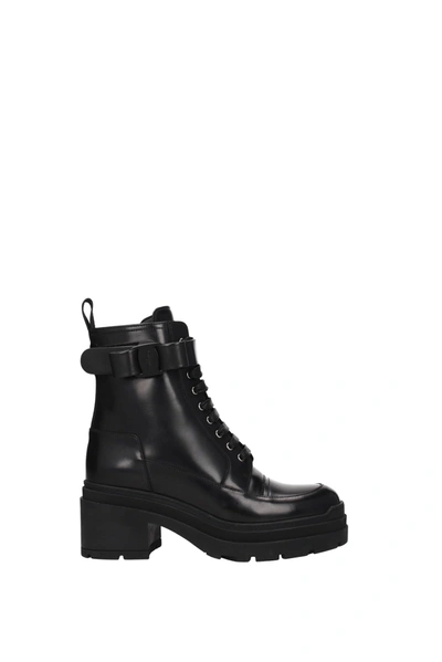 Shop Ferragamo Ankle Boots Lober Leather Black