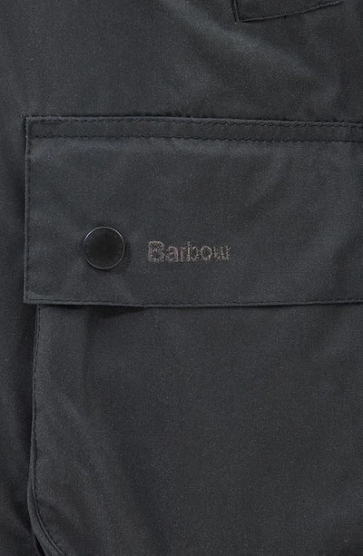 Shop Barbour Ashby Waxed Cotton Jacket In Grey/ Classic