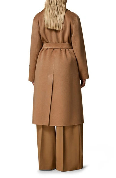 Shop Marina Rinaldi Belted Virgin Wool Trench Coat In Camel
