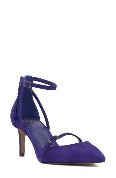 Shop Vince Camuto Krendara Ankle Strap Pointed Toe Pump In Violet Ray