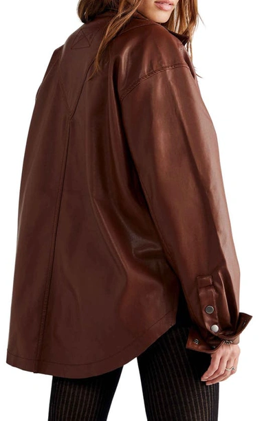 Shop Free People Easy Rider Faux Leather Jacket In Desert Topaz