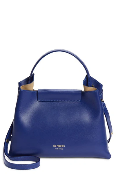 Shop Ree Projects Mini Elieze Leather Shoulder Bag In Deep Blue