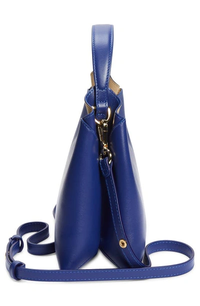 Shop Ree Projects Mini Elieze Leather Shoulder Bag In Deep Blue