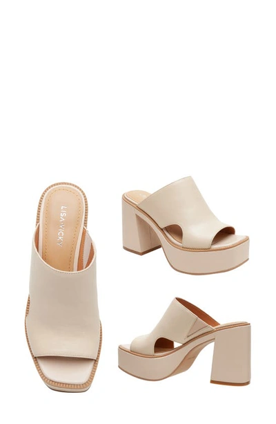 Shop Lisa Vicky Jetset Platform Slide Sandal In Beige