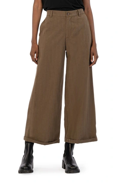 Shop Kut From The Kloth Selma Ankle Wide Leg Pants In Olive