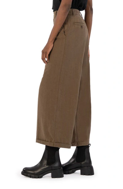 Shop Kut From The Kloth Selma Ankle Wide Leg Pants In Olive
