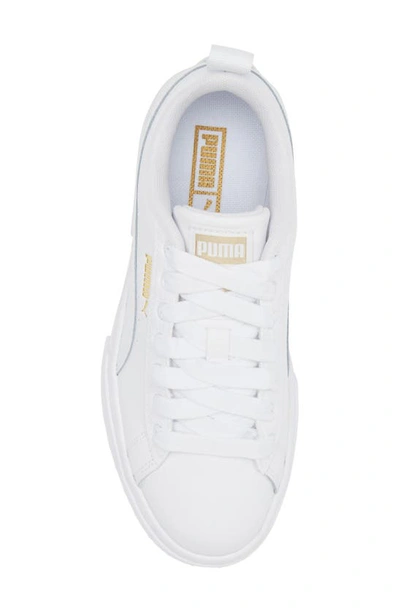 Shop Puma Kids' Mayze Platform Sneaker In  White- Team Gold