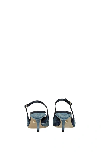 Shop Dolce & Gabbana Sandals Cardinale Fabric Blue Denim