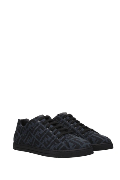 Shop Fendi Sneakers Fabric Black Black