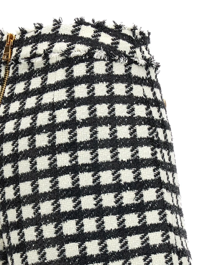 Shop Balmain Tweed Shorts Bermuda, Short White/black