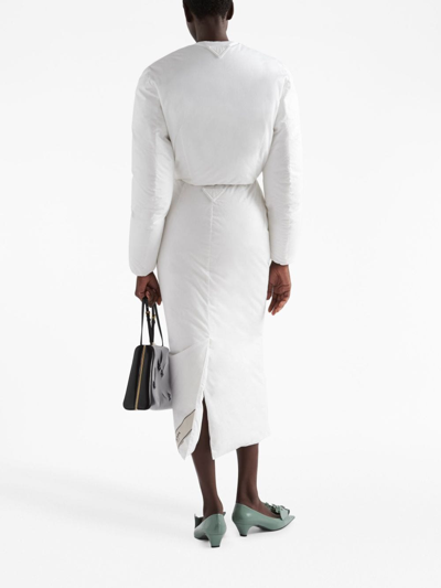 Shop Prada Padded Pencil Skirt In White