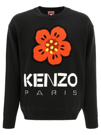 Shop Kenzo "boke Flower" Sweater In Black