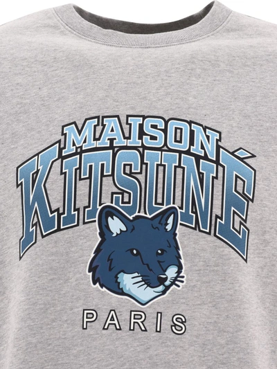 Shop Maison Kitsuné "campus Fox" Sweatshirt In Grey