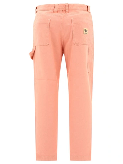 Shop Stussy Stüssy "canvas Work" Trousers In Pink