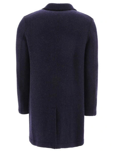 Shop Harris Wharf London "double" Single-breasted Coat In Blue
