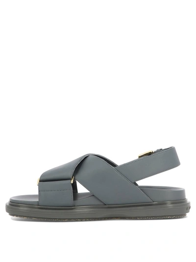 Shop Marni "fussbett" Sandals In Grey