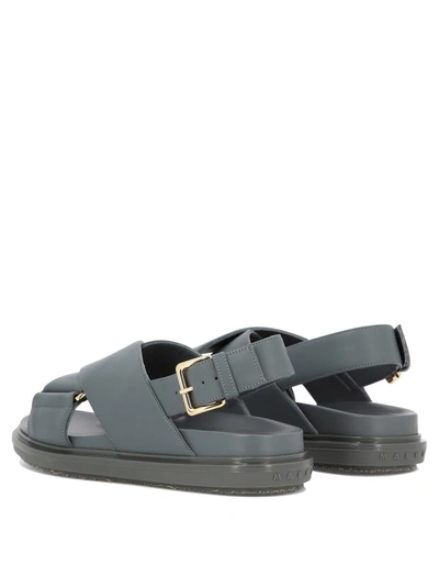 Shop Marni "fussbett" Sandals In Grey