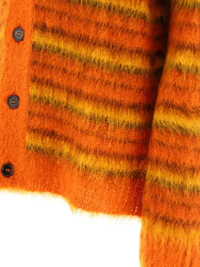 Shop Marni "fuzzy Wuzzy Mohair" Cardigan In Orange