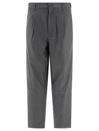 Shop Stussy Stüssy "stripe Volume" Pinstriped Trousers In Grey